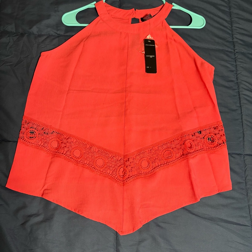 Women's Coral Sleeveless Top